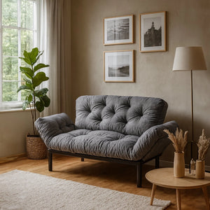 Guchol, Divano Letto 2 Posti Contenitore, 155x70 cm Grigio