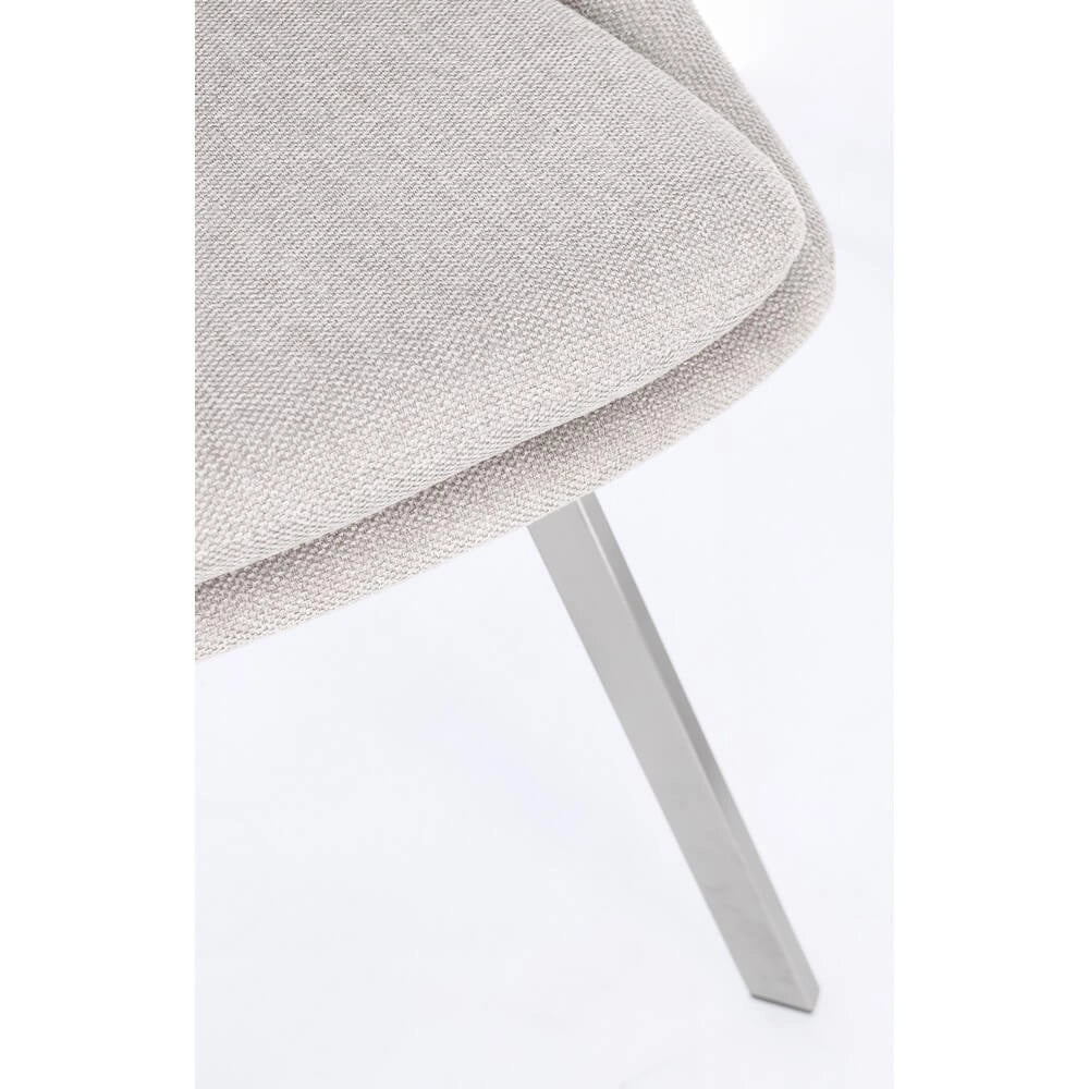 Set di 2 Sedie Imbottite in Tessuto con Gambe in Acciaio - GRIFFIN