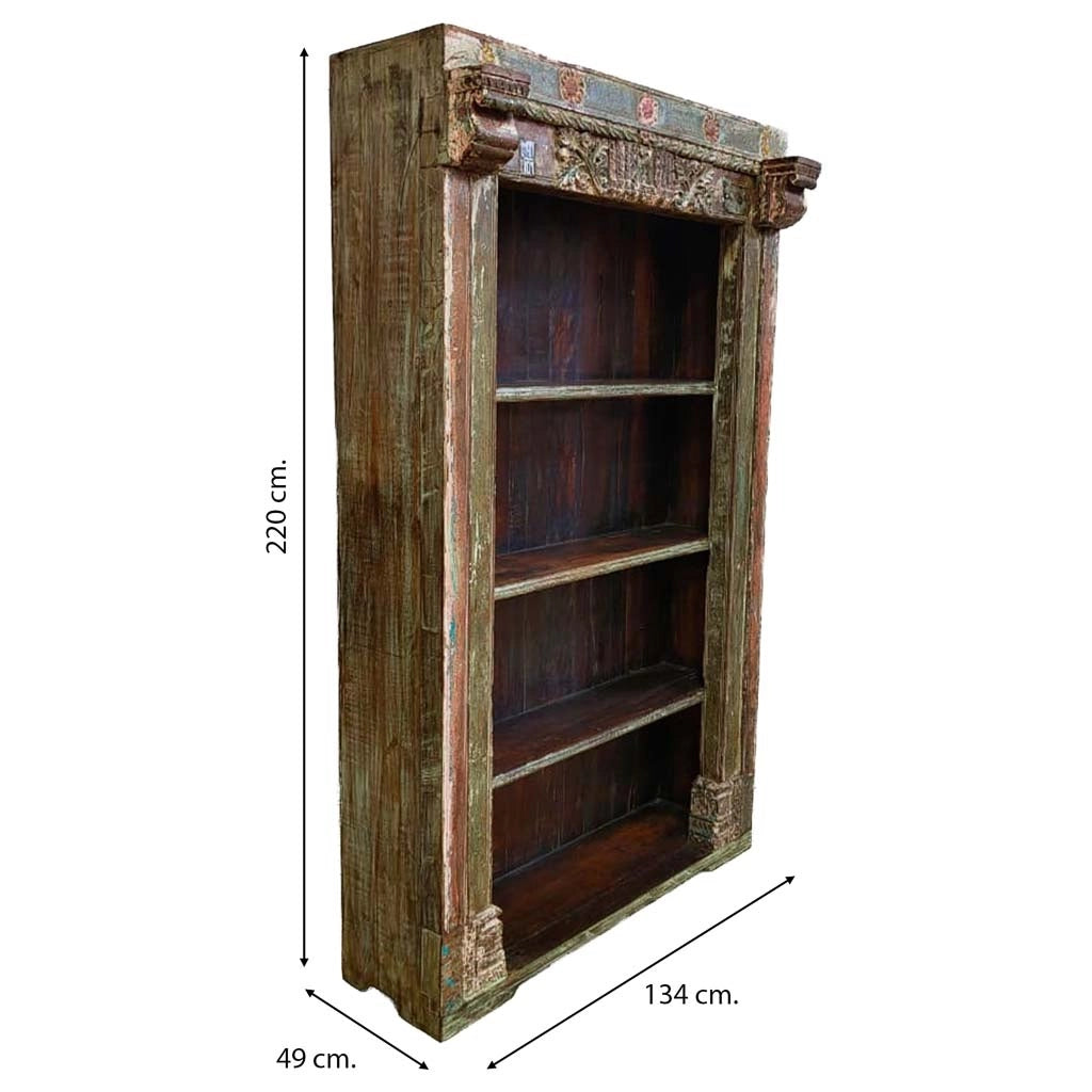 Libreria in legno fatta a mano 134x49x220h cm