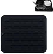Asciugamano per piatti 40 x 30 cm - Resistente al calore - Antiscivolo - Silicone - Asciugamano per piatti - Asciugamano per forno con solchi profondi