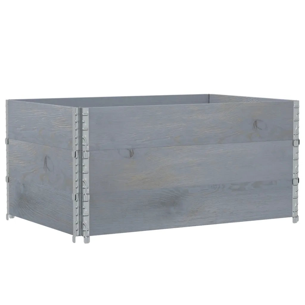 vidaXL Paretali per Pallet 3pz Grigi 120x80cm Legno Massello di Pino