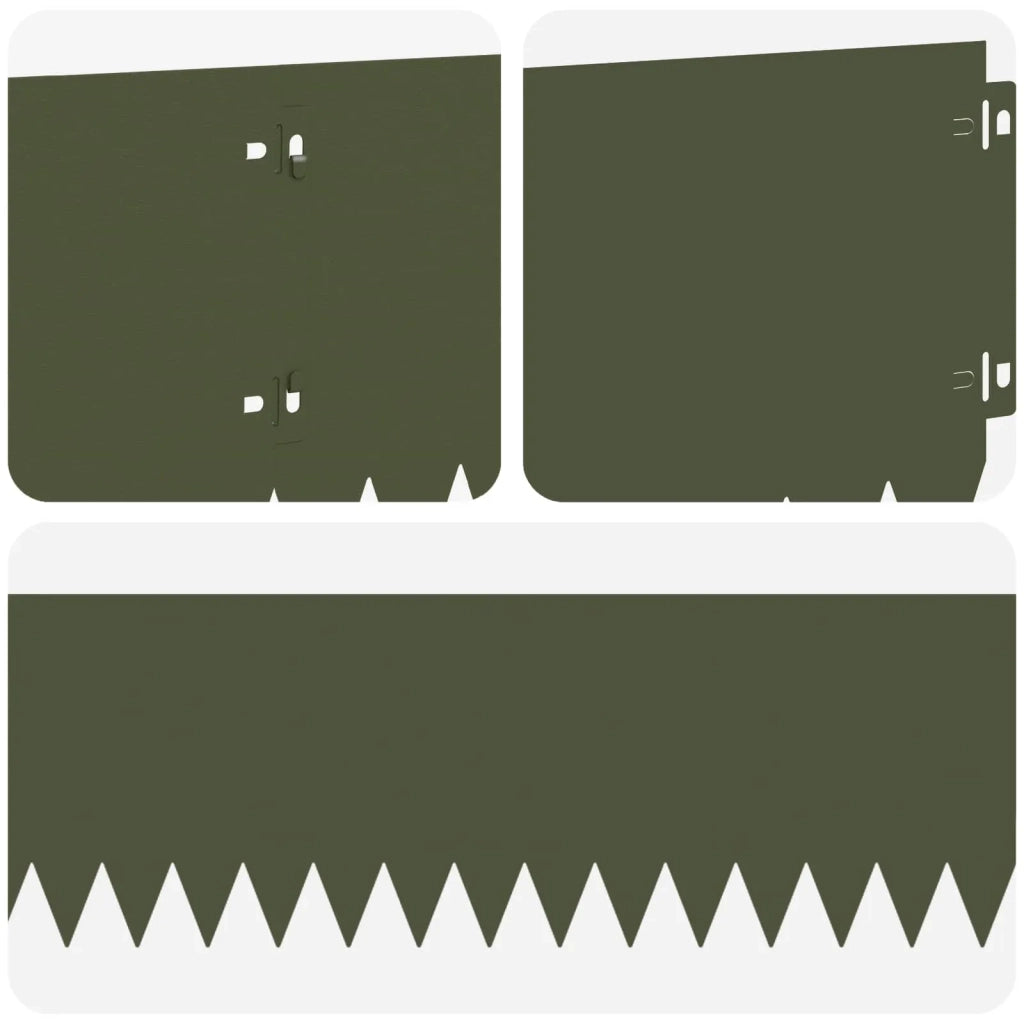 Bordura per Prato 30 pcs 103 x 20 cm Acciaio Verde Oliva 8008480