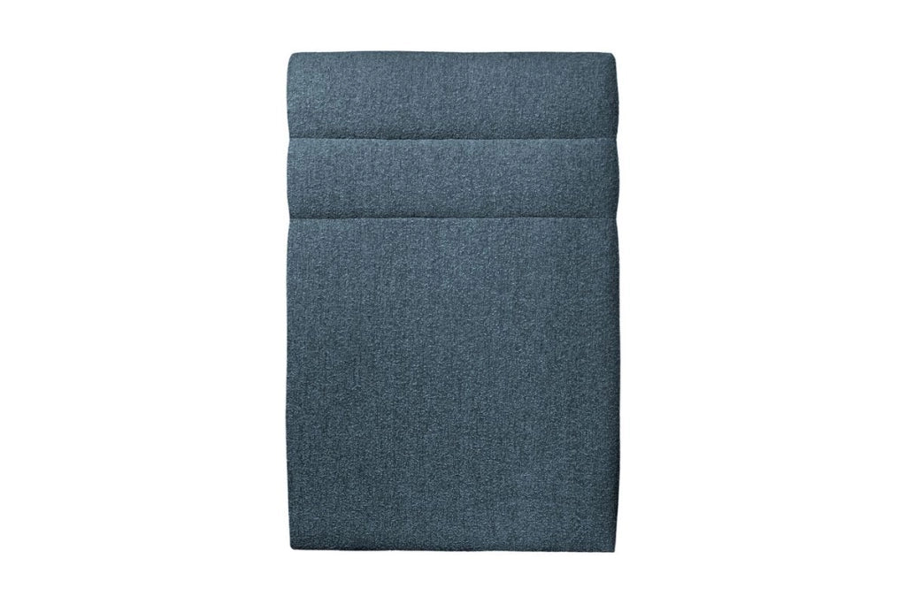 Testiera in tessuto bouclé blu con linee L90 cm