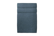 Testiera in tessuto bouclé blu con linee L90 cm