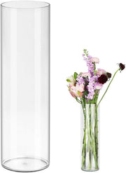 Vaas Acryl Cilindrica 40cm, Ø12cm - Vaas Acryl Cilindrica Infrangibile per Decorazione di Tavolo