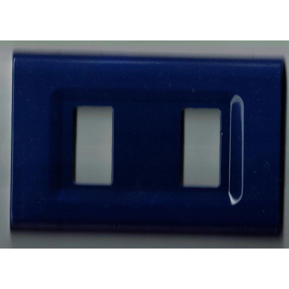 Trade Shop - Placchette Placche In Abs Serie Magic Elite Bticino Compatibili Color Copriprese - Blu Metallizzato -2 Fori     -