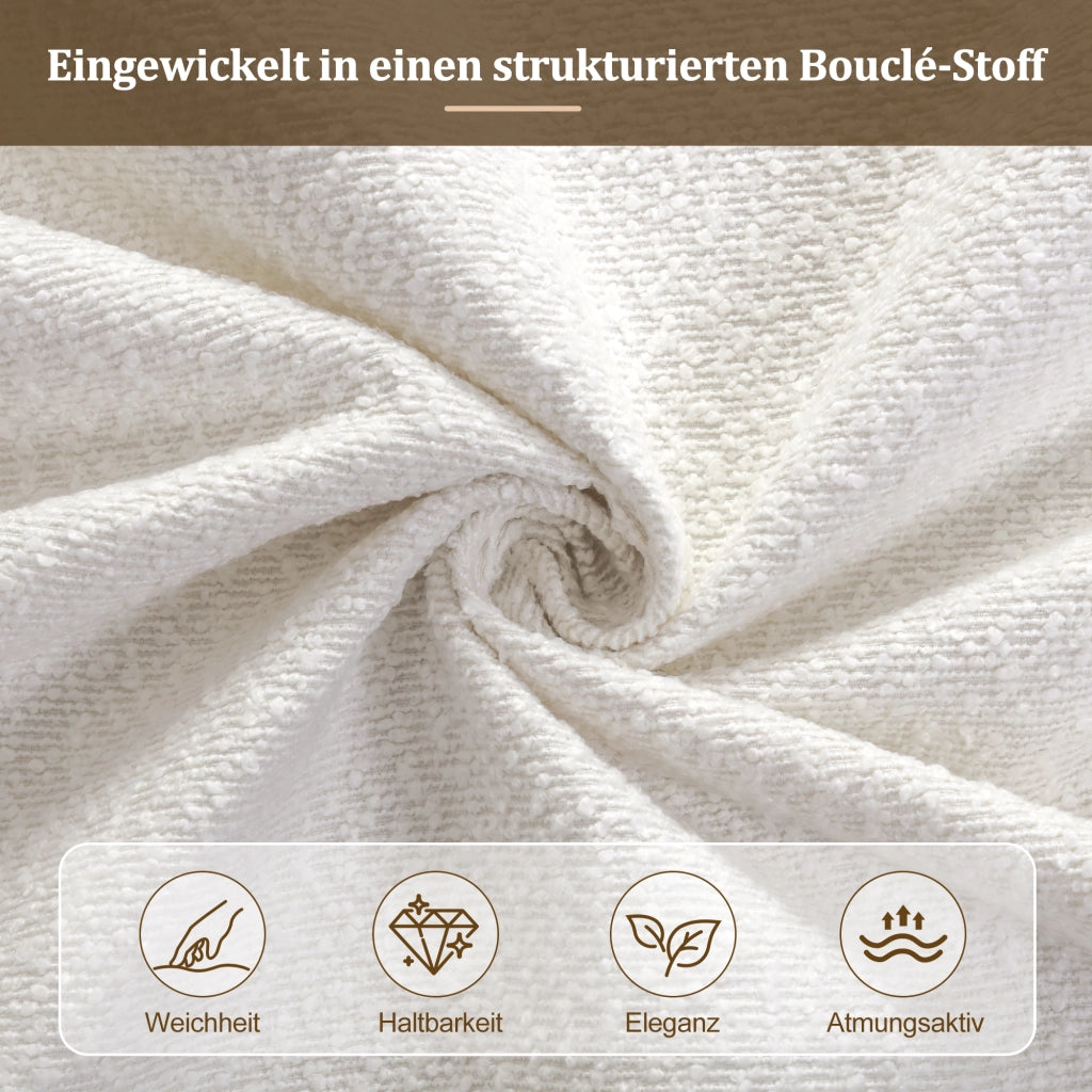 Letto con contenitore idraulico bouclé 90x200 cm