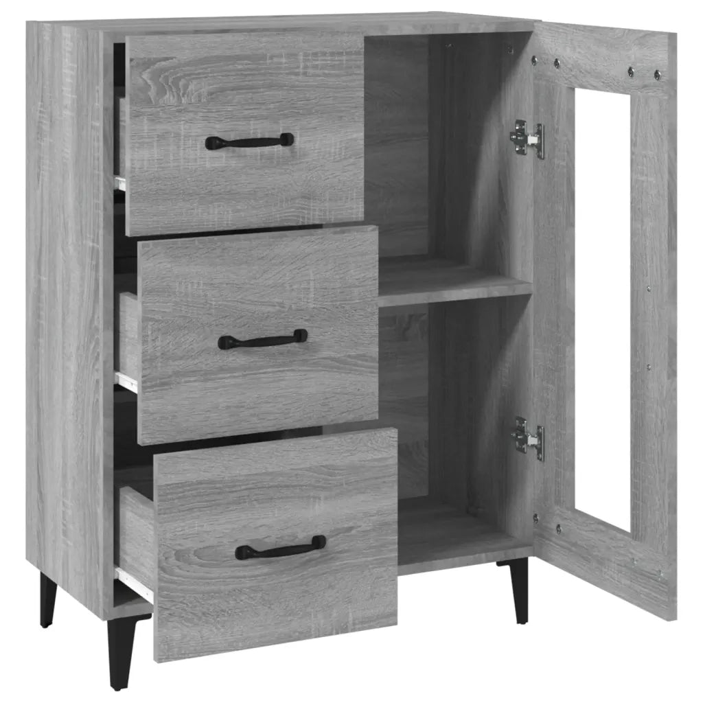 Credenza Grigio Sonoma 69,5x34x90 cm in Legno Multistrato
