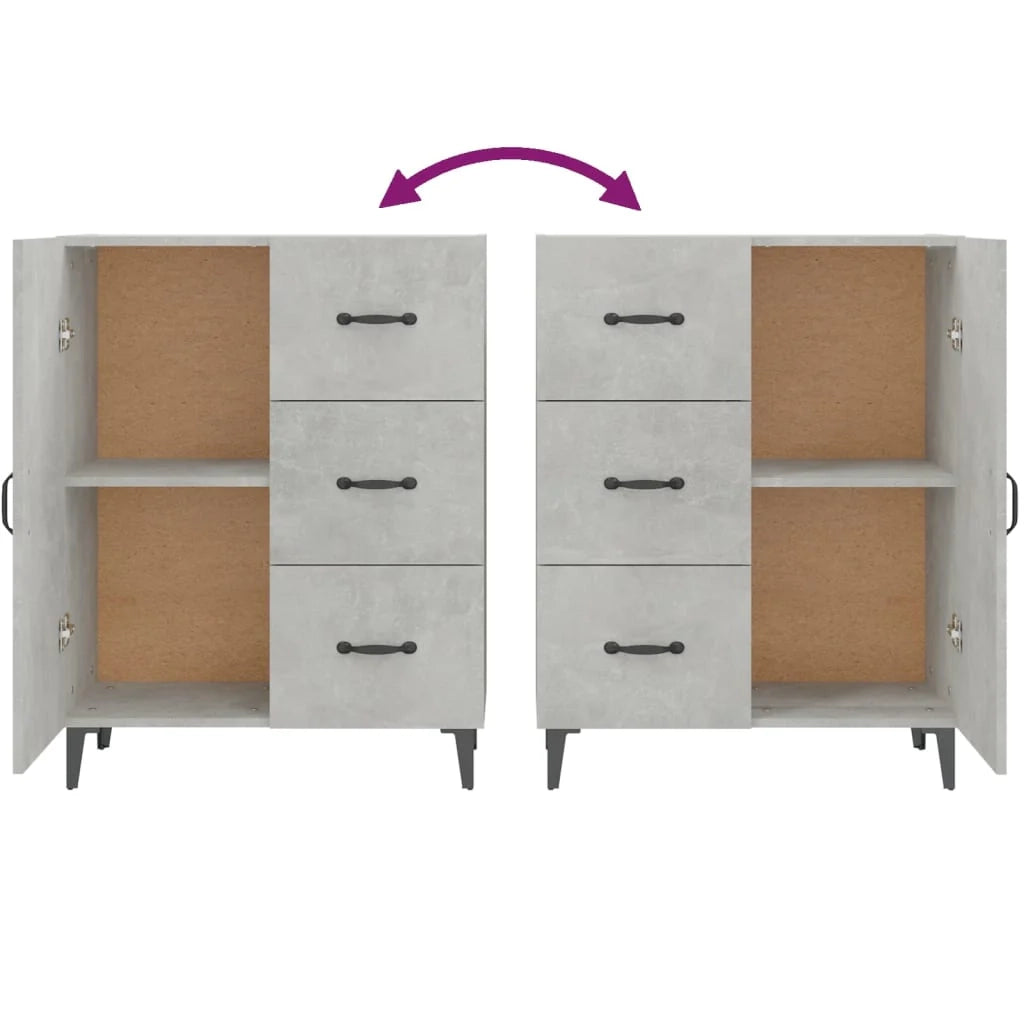 Buffet credenza cassettiera armadio mobile contenitore organizer per cucina soggiorno salotto 69,5 x 34 x 90 cm legno ingegnerizzato grigio 02_0032009