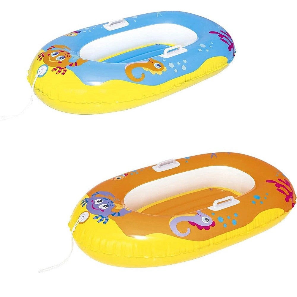 Trade Shop - Canotto Gonfiabile Per Bambini Granchio Felice Pesci 119 X 79 Cm 2 Colori 34009 -
