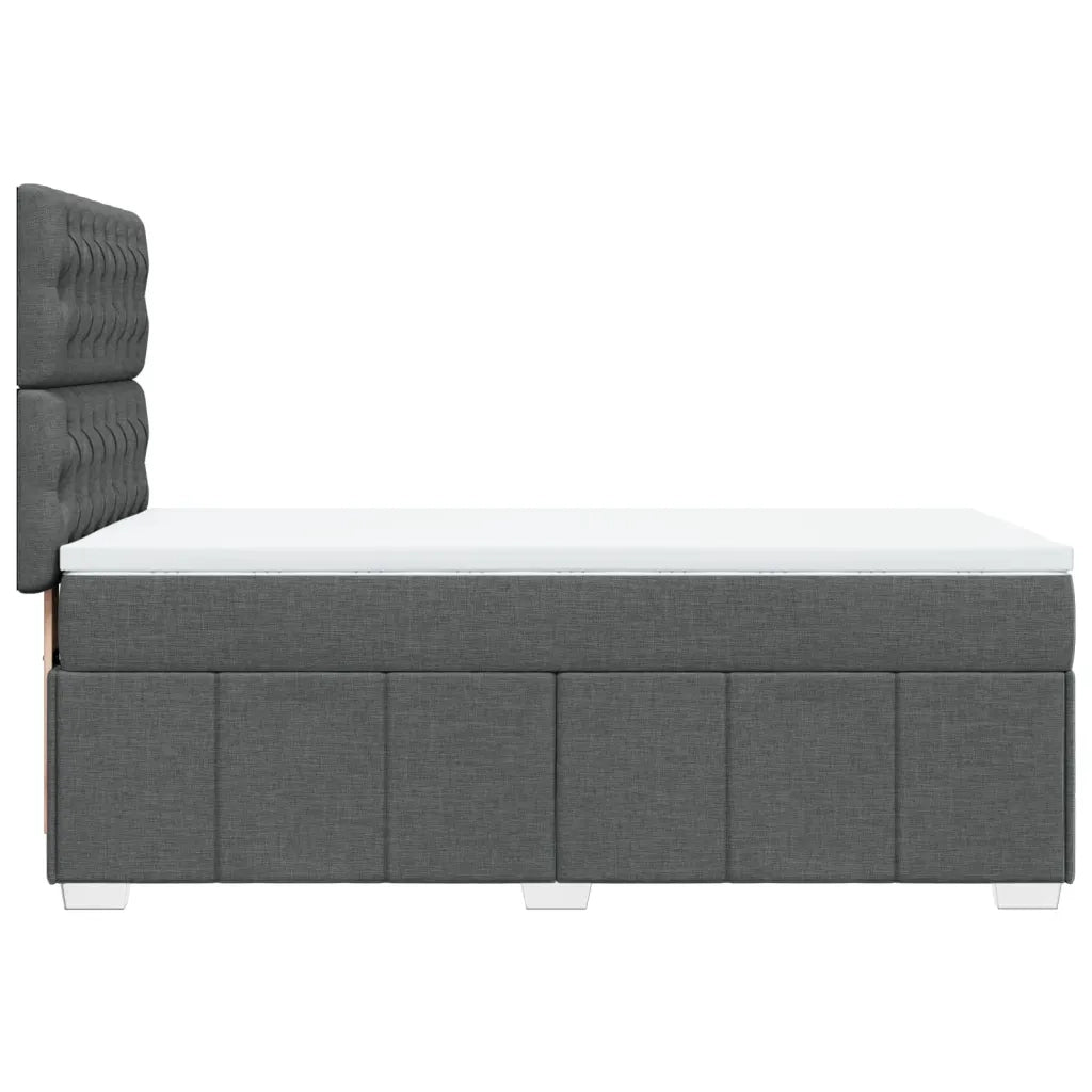 Giroletto a Molle con Materasso Grigio Scuro 100x200 cm Tessuto 3291587