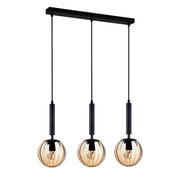Lampadario Italux Ravena moderno nero/miele 3xE27 dimmer