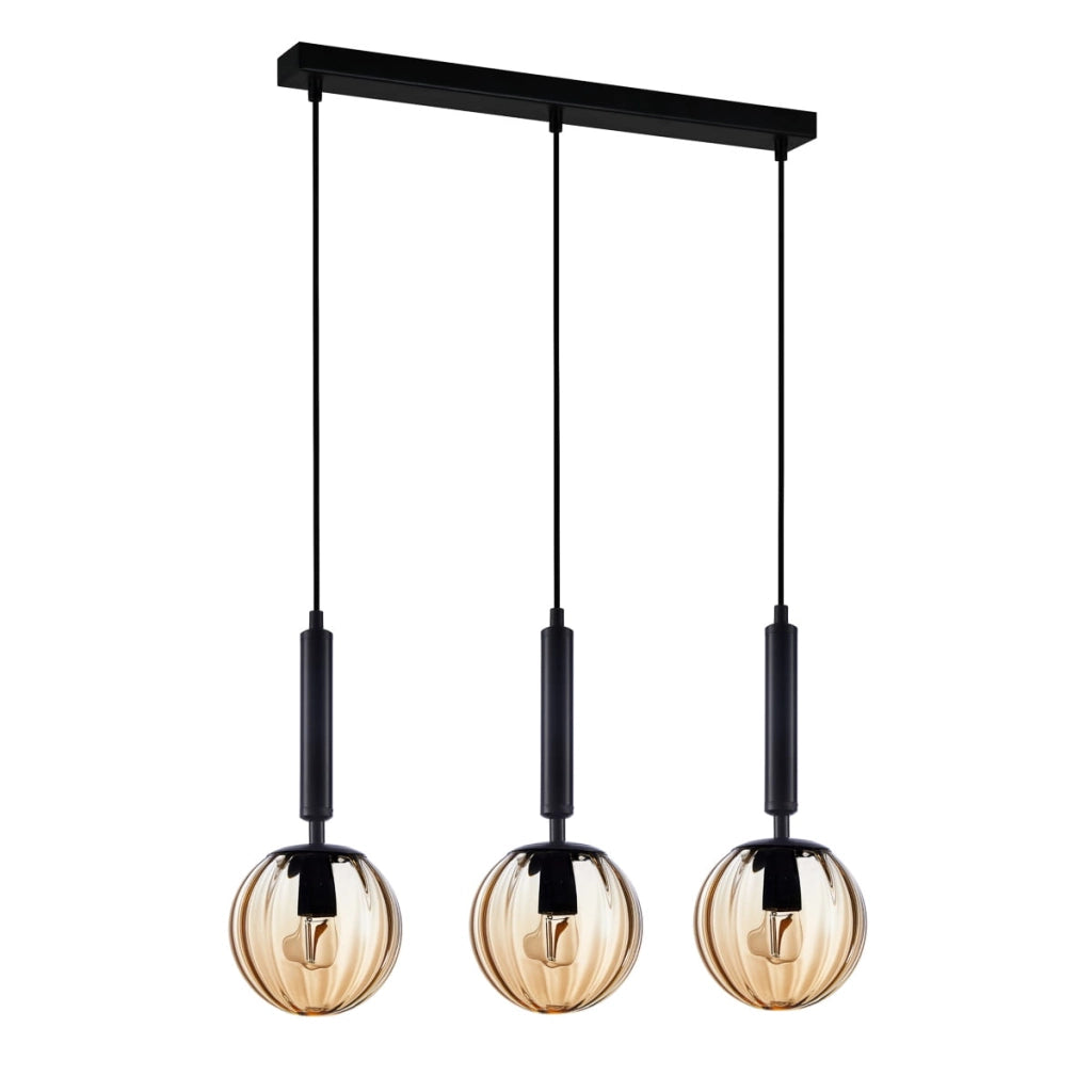 Lampadario Italux Ravena moderno nero/miele 3xE27 dimmer