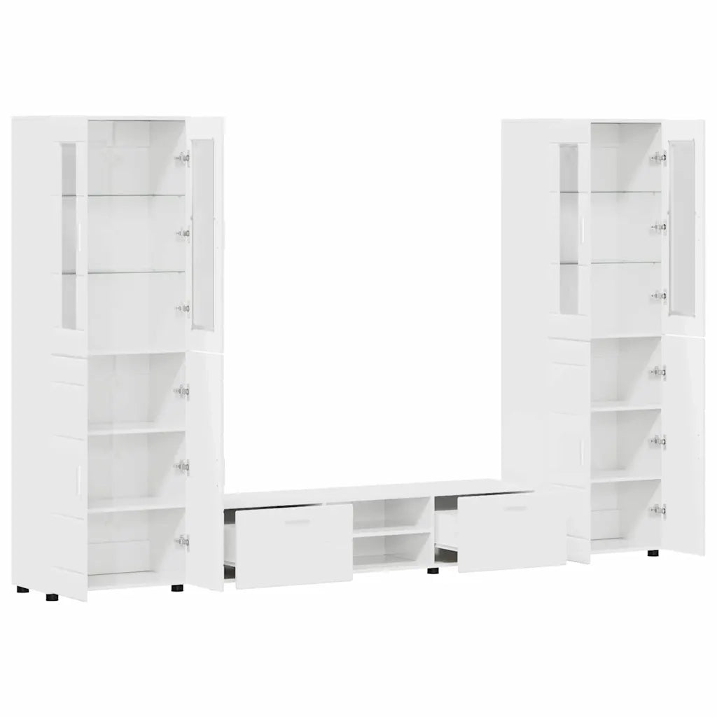Set mobile TV FLORIN 3 pcs Bianco Lucido Legno multistrato 3397998