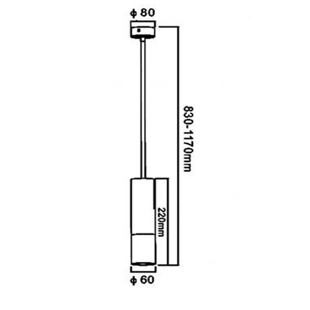Trade Shop - Lampadario Portafaretto Pendente A Sospensione Lampada A Cilindro Gu10 Asta Regolabile 209 - Nero