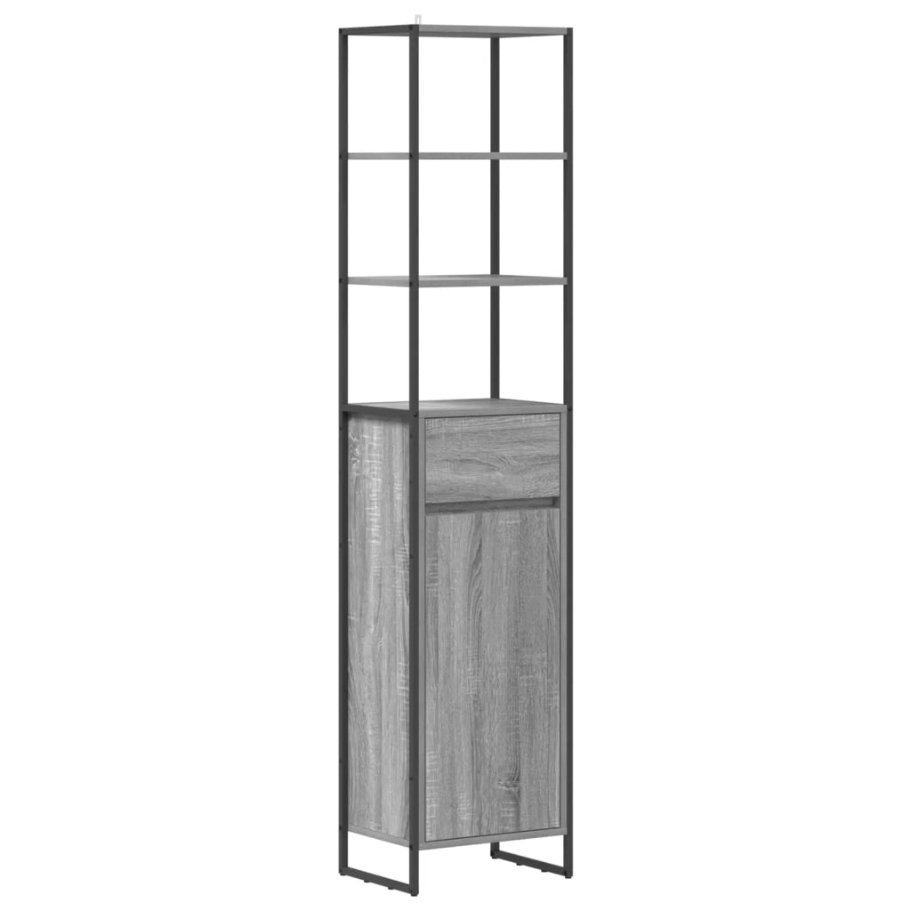 Mobile da Bagno con cassetto Grigio Sonoma 40 x 30 x 180 cm 886495