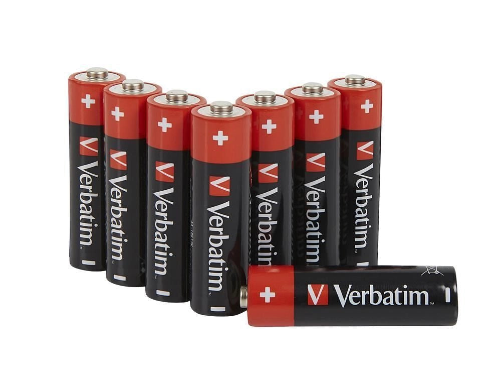 Verbatim 49503 Pile Alcaline Stilo AA LR6 1.5V Monouso Confezione da 8 Pezzi colore Nero
