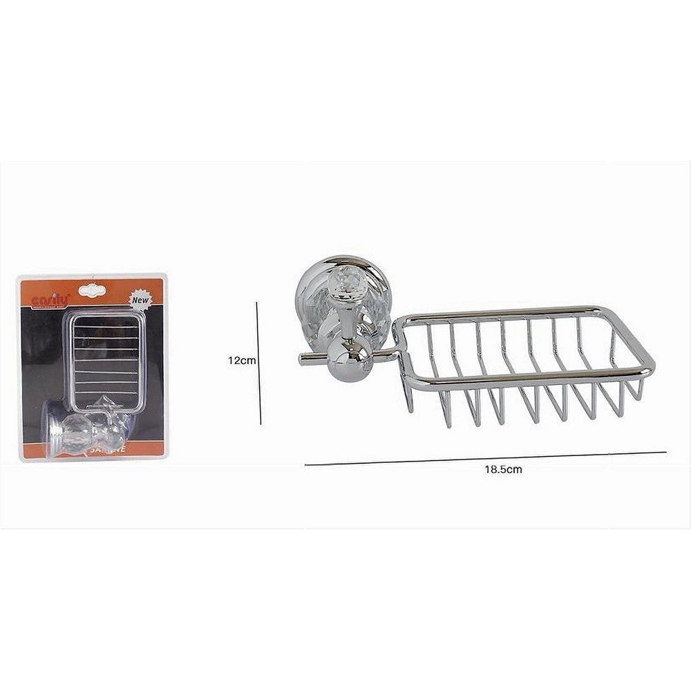 Trade Shop - Porta Sapone Con Mensola Montaggio Parete Accessorio Arredo Bagno Crystal 52824 -