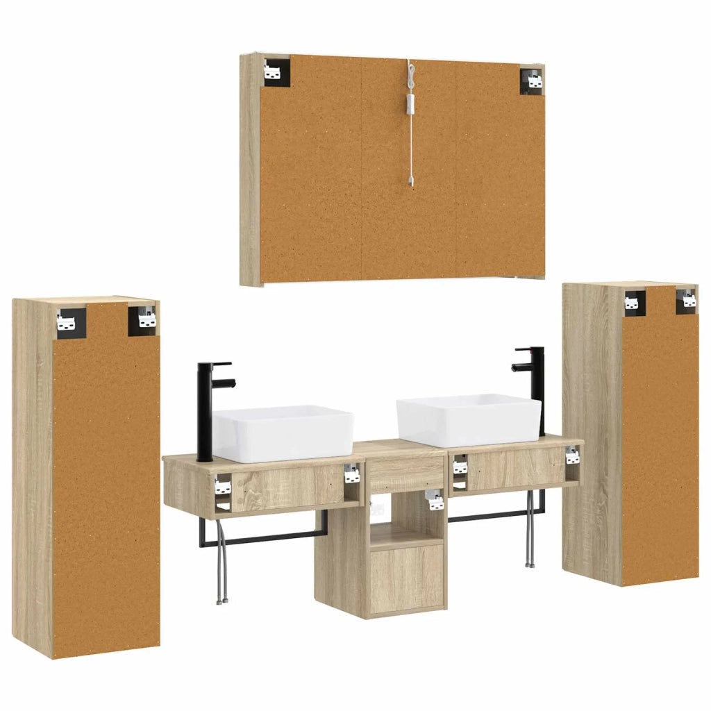 Set di mobili per il bagno 6 pcs Rovere Sonoma 3407137