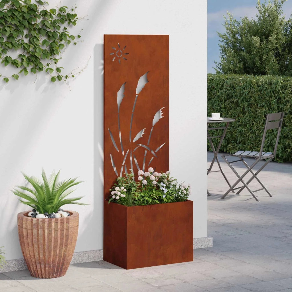 Schermo per privacy in giardino Traforo Ruggine 50 x 150 cm 876433