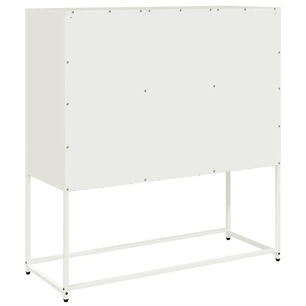vidaXL Credenza Bianca 100,5x39x107 cm in Acciaio Laminato a Freddo