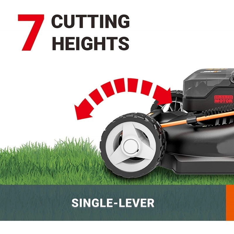Rasaerba Semovente a Batteria 40V WG749E Nitro Brushless 2.0 Taglio 46 cm 2 in 1 per Giardini fino a 500 m² - Worx