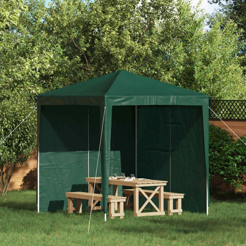 Parete per tenda da festa 2 pcs Verde 200 x 195 cm PE e Acciaio 42033015