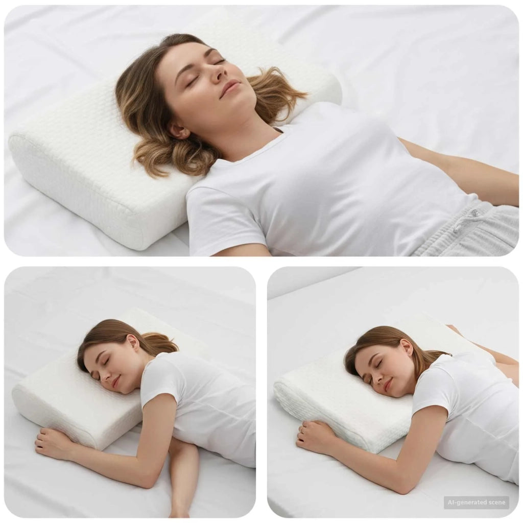 Cuscino da Letto Bianco 80 x 40 x 12,5 cm Schiuma Memory CFW1566852