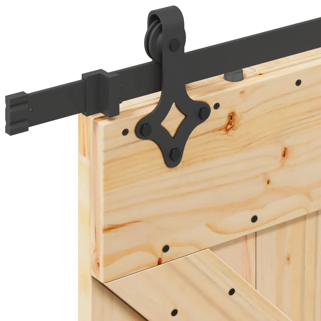 Porta scorrevole NARVIK Naturale e Nero 90 x 210 cm (213,5 cm) 3445237