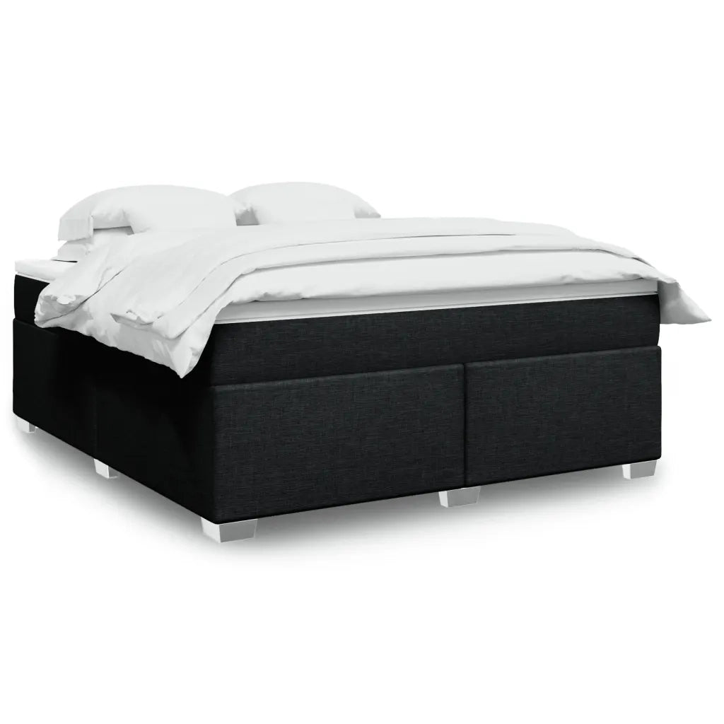 Giroletto a Molle con Materasso Nero 180x200 cm in Tessuto