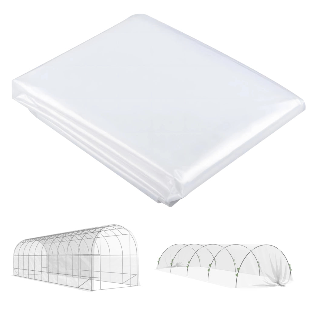 Telo per serra trasparente 8 x 10 m in polipropilene, impermeabile, resistente ai raggi UV, spessore 0,15 mm