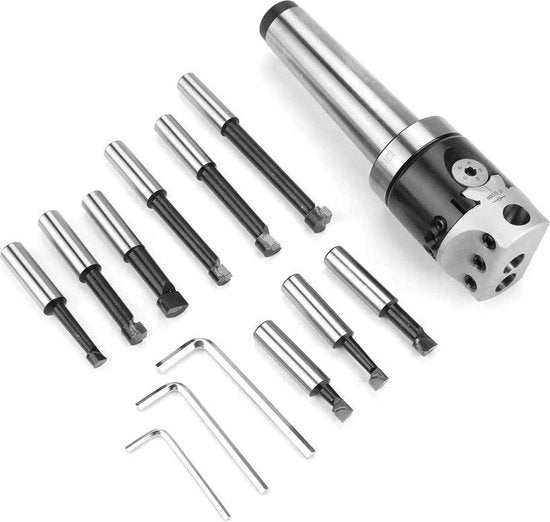 Impianto di lavorazione per barca MT4-Asadapter-Set di attrezzi in acciaio 14 pezzi per macchina CNC - F1-12-50 Mm Testa a sega - Set di 9 punte a sega 12 Mm - Set di 3 chiavi universali durature - Tecnologia di alta qualità.