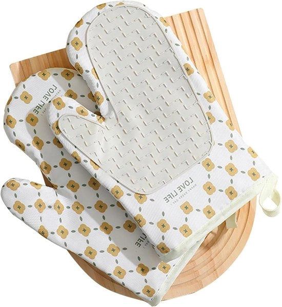 Manopole anti-slip per cucina in silicone per cottura, grilling e cucina - Bianco.