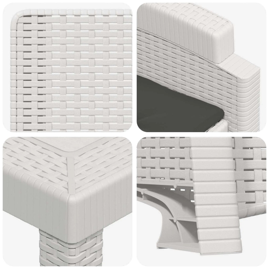 Set da Pranzo per Giardino 11 pz Bianco e Antracite PP 3430176