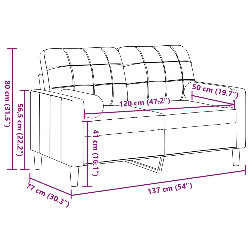 vidaXL Divano a 2 Posti con Cuscini Rosa 120 cm in Velluto