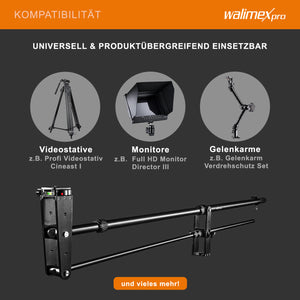 Director Pro, Jimmy Jib per telecamera, braccio per videocamera, 77x9x25cm max 3kg filettatura 1/4" 3/8", con borsa