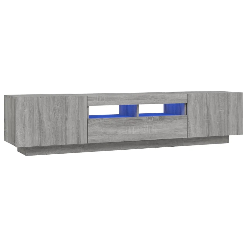 Set Mobili TV 2 pz | Armadietto TV | Mobile Porta TV con Luci LED Grigio Sonoma Legno Multistrato