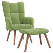 Poltrona Relax con Poggiapiedi Verde Chiaro in Velluto cod mxl 8951