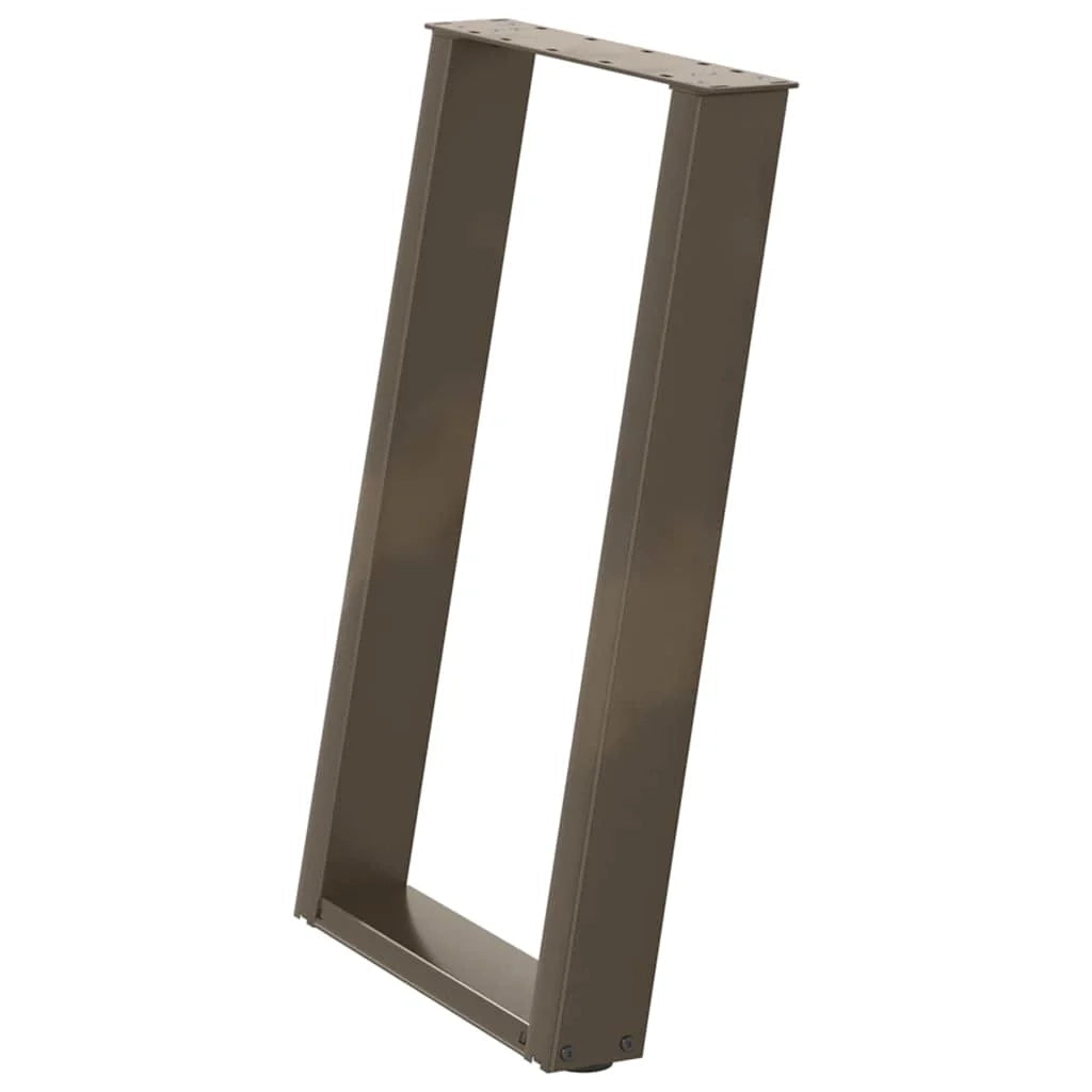 Set di 2 gambe per tavolo da pranzo a forma di U 60 x 73 cm robuste e stabili design moderno in acciaio naturale 02_0057071