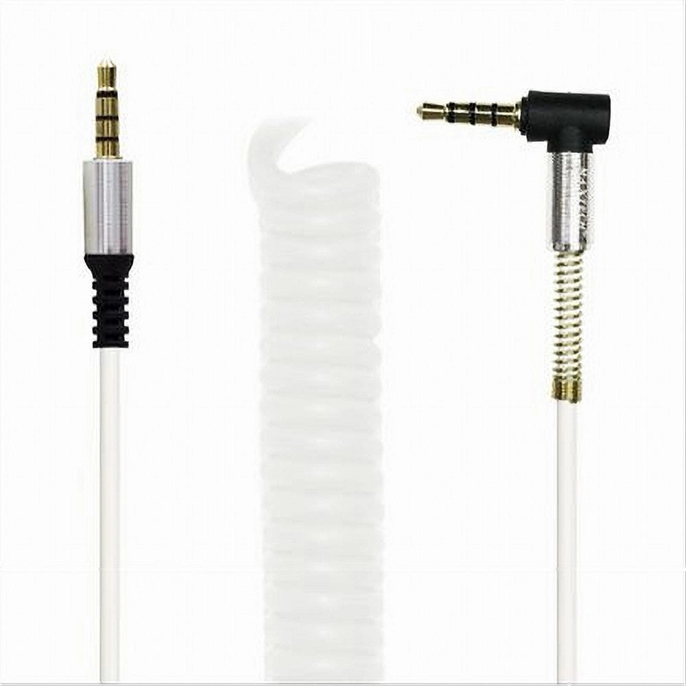 Trade Shop - Cavo Prolunga Aux A Spirale Mini Jack Da 3,5 Mm Audio Angolo Retto 1 Mt Aux3-s1m -