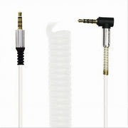 Trade Shop - Cavo Prolunga Aux A Spirale Mini Jack Da 3,5 Mm Audio Angolo Retto 1 Mt Aux3-s1m -