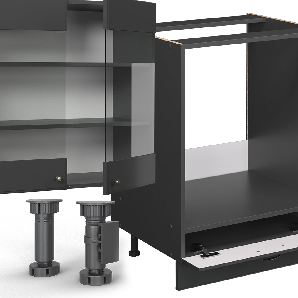 Cucina componibile Fame-Line Oro-antracite rustico/Antracite 355 cm, PL Antracite Vicco