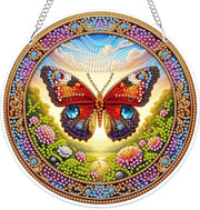 Kit di decorazione da appendere per pittura a diamanti 5D - farfalla - set di ornamenti - per bambini/adulti - opera d'arte DIY - inclusi diamanti extra - dipinto a diamanti