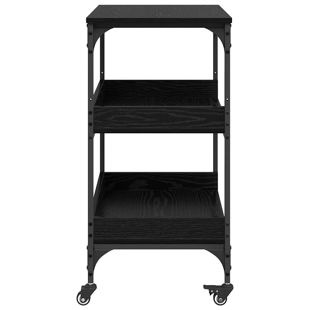 Carrello da Cucina Rovere Nero 60 x 41 x 80.5 cm 883031