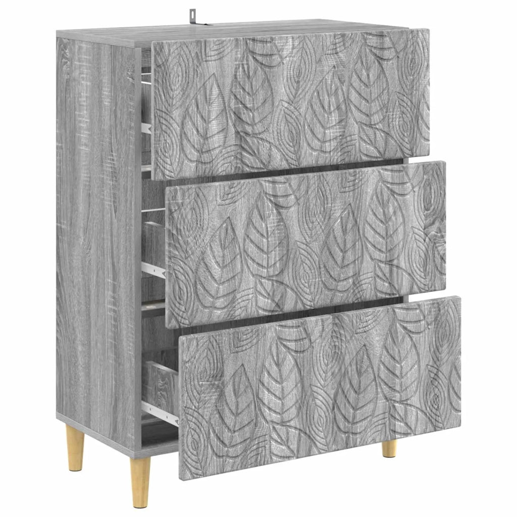 Mobile con Cassetti Sonoma grigio 66 x 34,5 x 90 cm