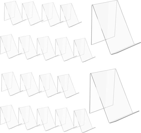 20 organizzatori di libri in acrilico - trasparenti - 13 x 115 x 10 cm - per poster e quaderni di appunti