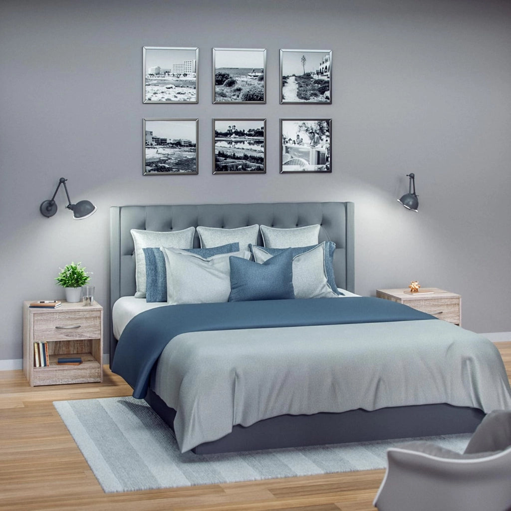 ® Set 2x ComodinI 41x39x28 cm Spazioso Cassetto Portaoggetti con Maniglia Ripiano Aperto Comodino Tavolino da Notte Arredamento Camera da Letto