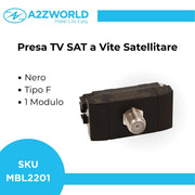 Presa TV SAT A Vite Satellitare Tipo F MBL Nero 1M Compatibile Bticino Living International BLN2252