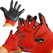 Trade Shop - 12 Paia Di Guanti Da Lavoro Spalmati Nylon Nitrile Disponibili In 9''10''11'' -    10"