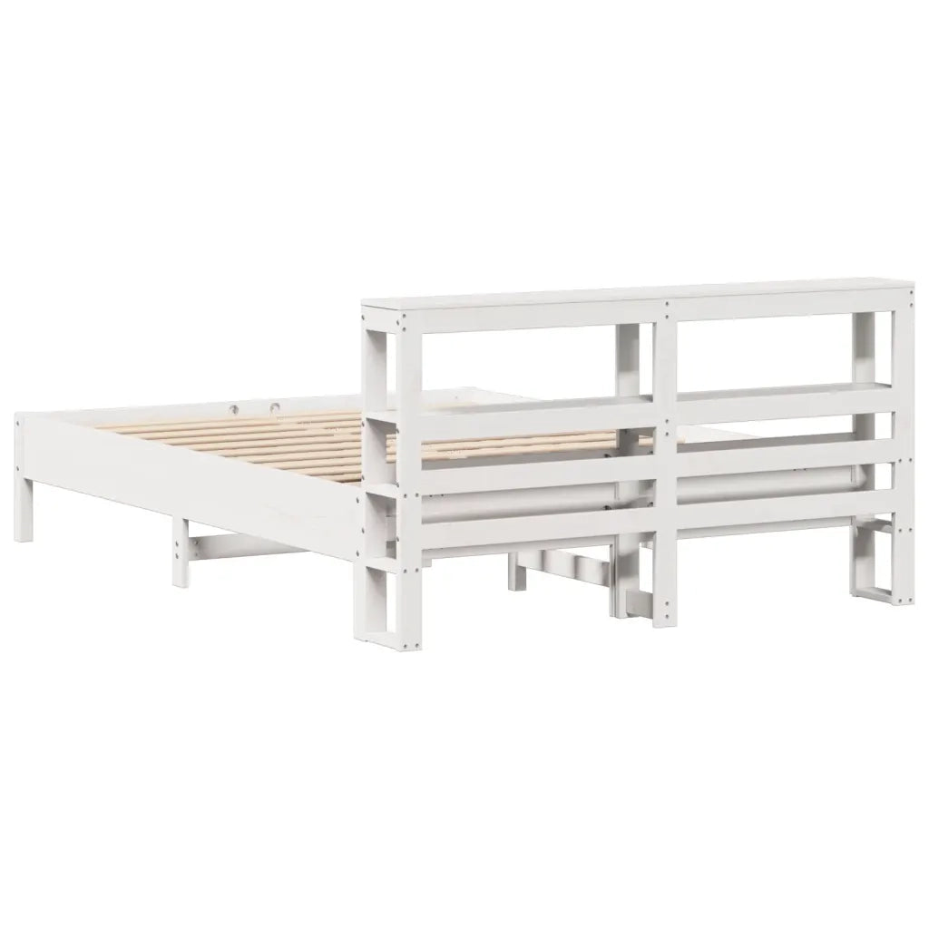 vidaXL Letto senza Materasso Bianco 160x200 cm Legno Massello di Pino